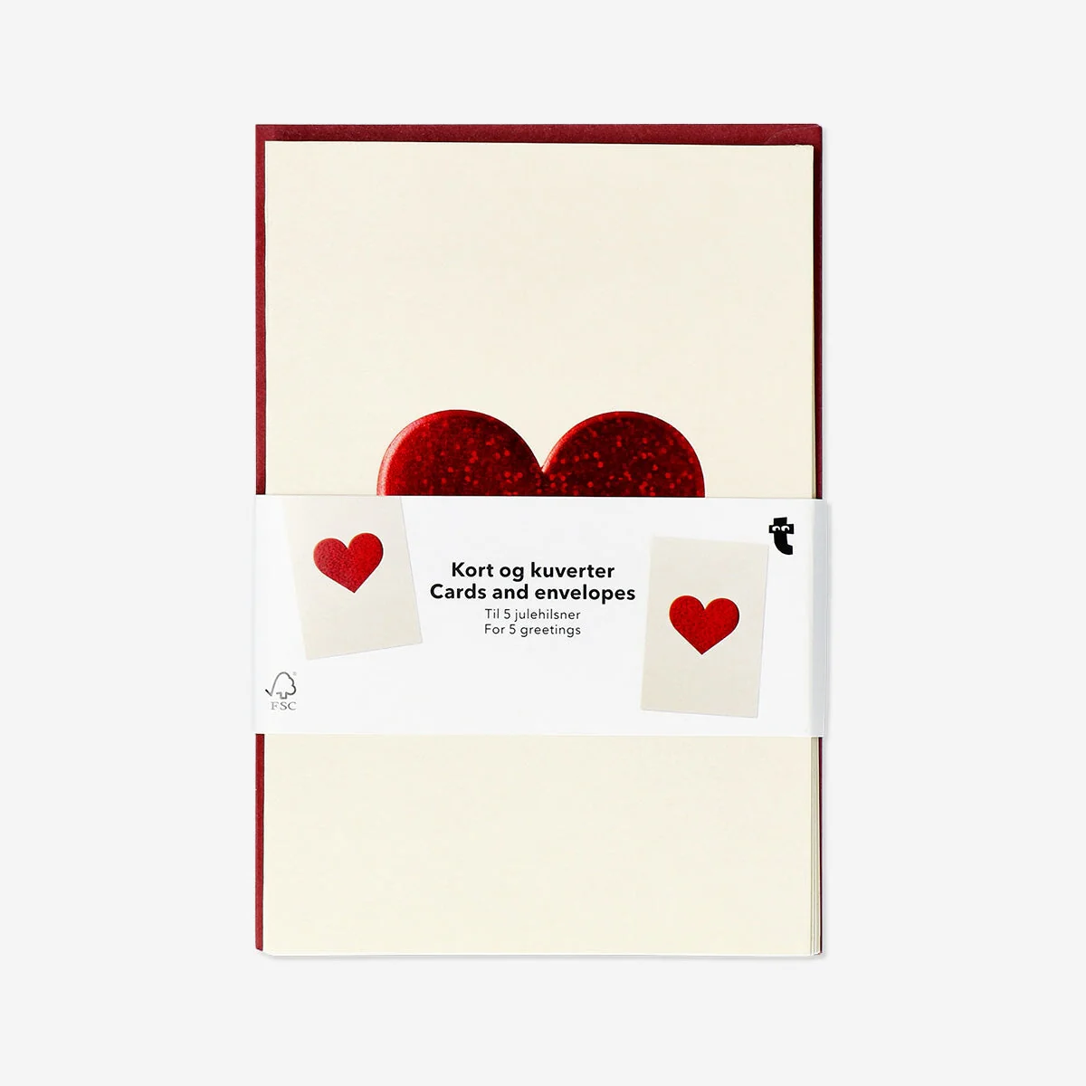 Heart greetings card - 5 pcs