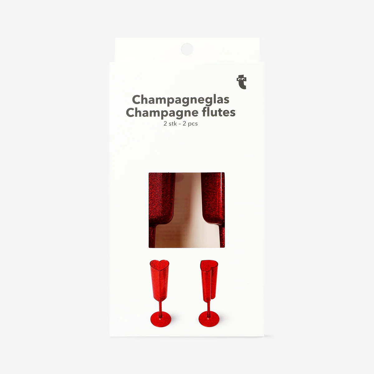Heart shaped champagne flutes - 2 pcs - Image 3