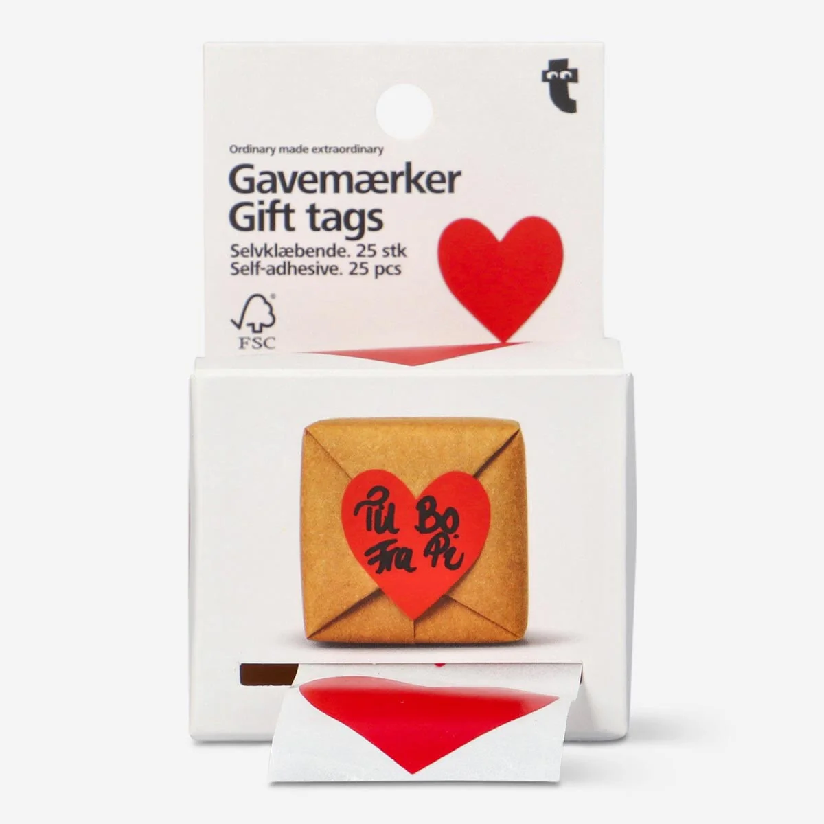 Heart shaped self-adhesive gift tags - 25 pcs - Image 2