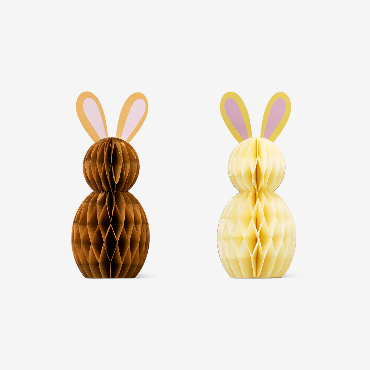 Honeycomb Easter bunnies paper decorations - 2 pcs