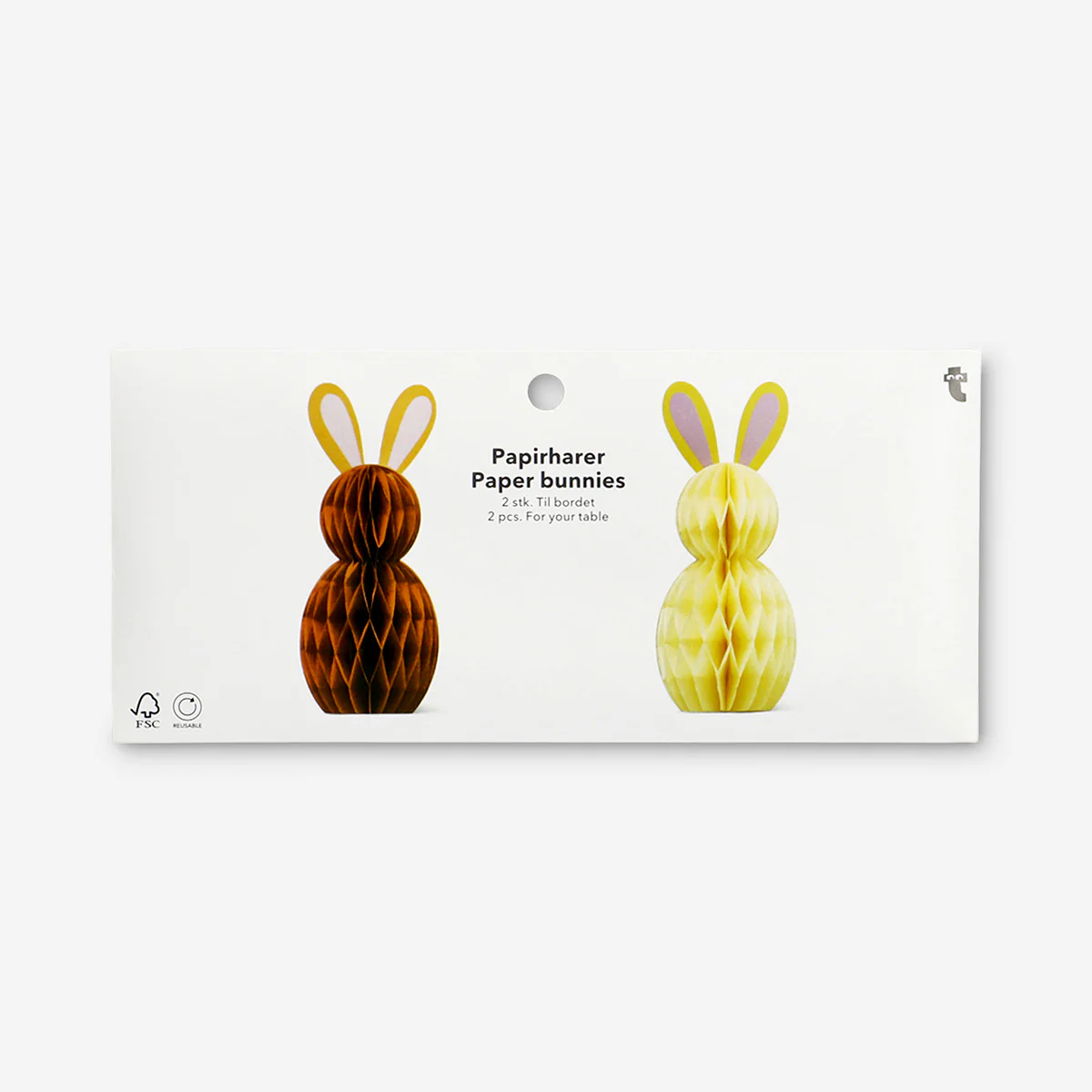 Honeycomb Easter bunnies paper decorations - 2 pcs - Image 3