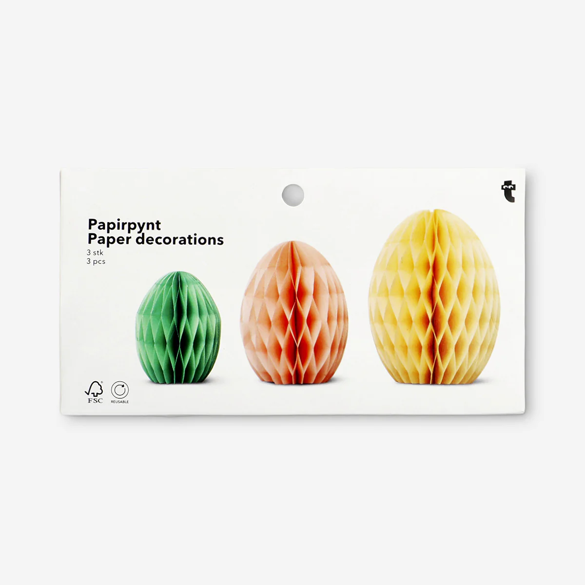 Honeycomb Easter egg paper decorations - 3 pcs - Image 3