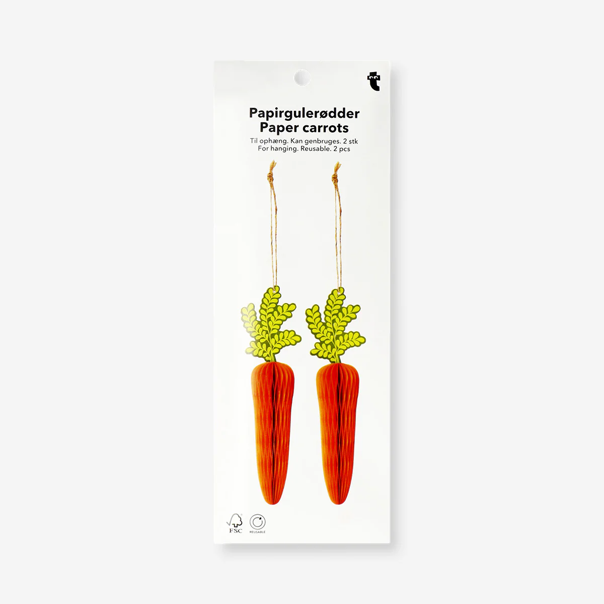 Honeycomb paper carrots for hanging - 2 pcs - Image 3