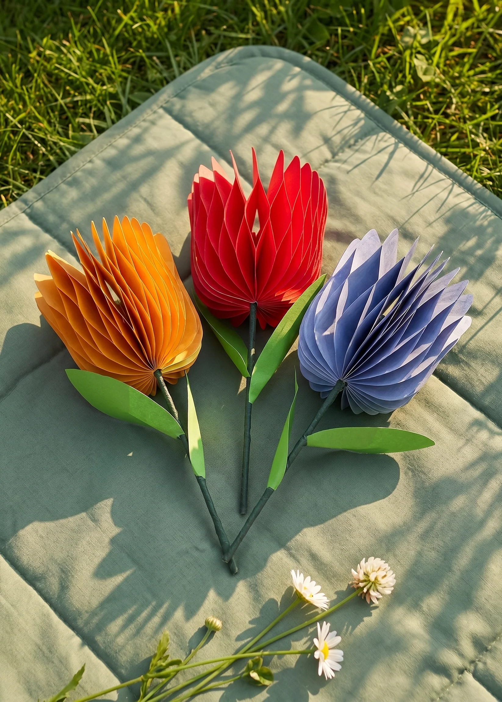 Honeycomb paper flower decorations - 3 pcs