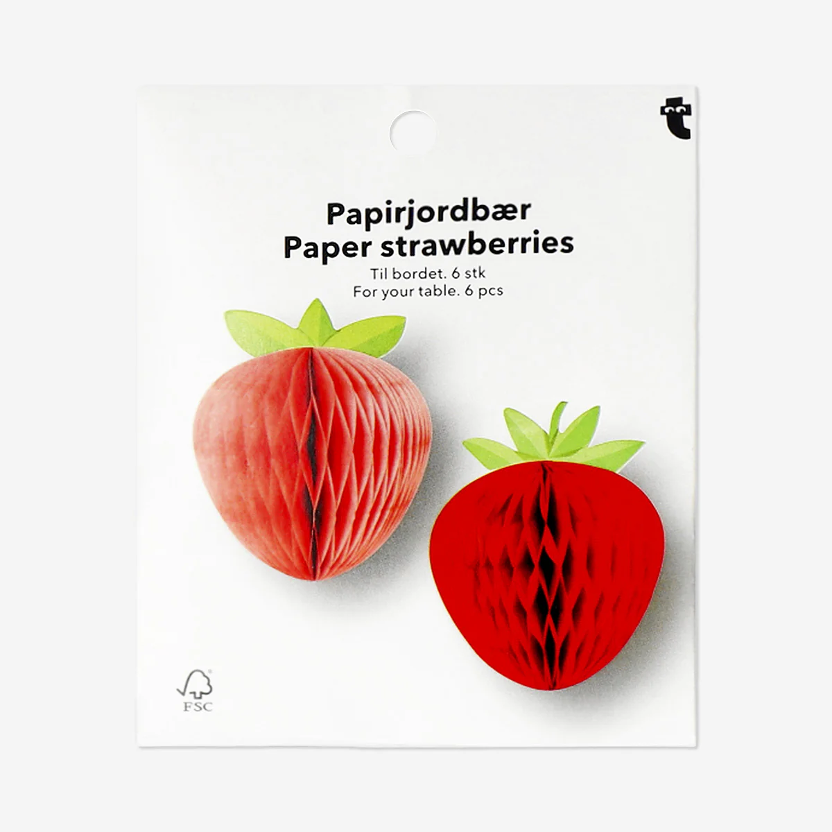 Honeycomb paper strawberry table decorations - 6 pcs - Image 3