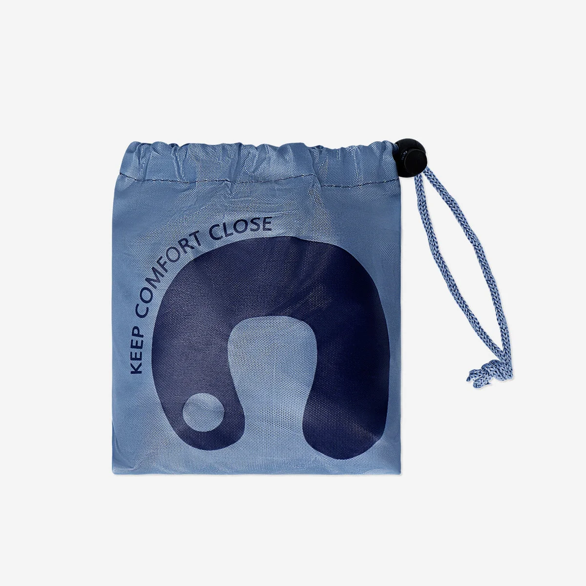 Inflatable travel pillow in drawstring bag - Image 2