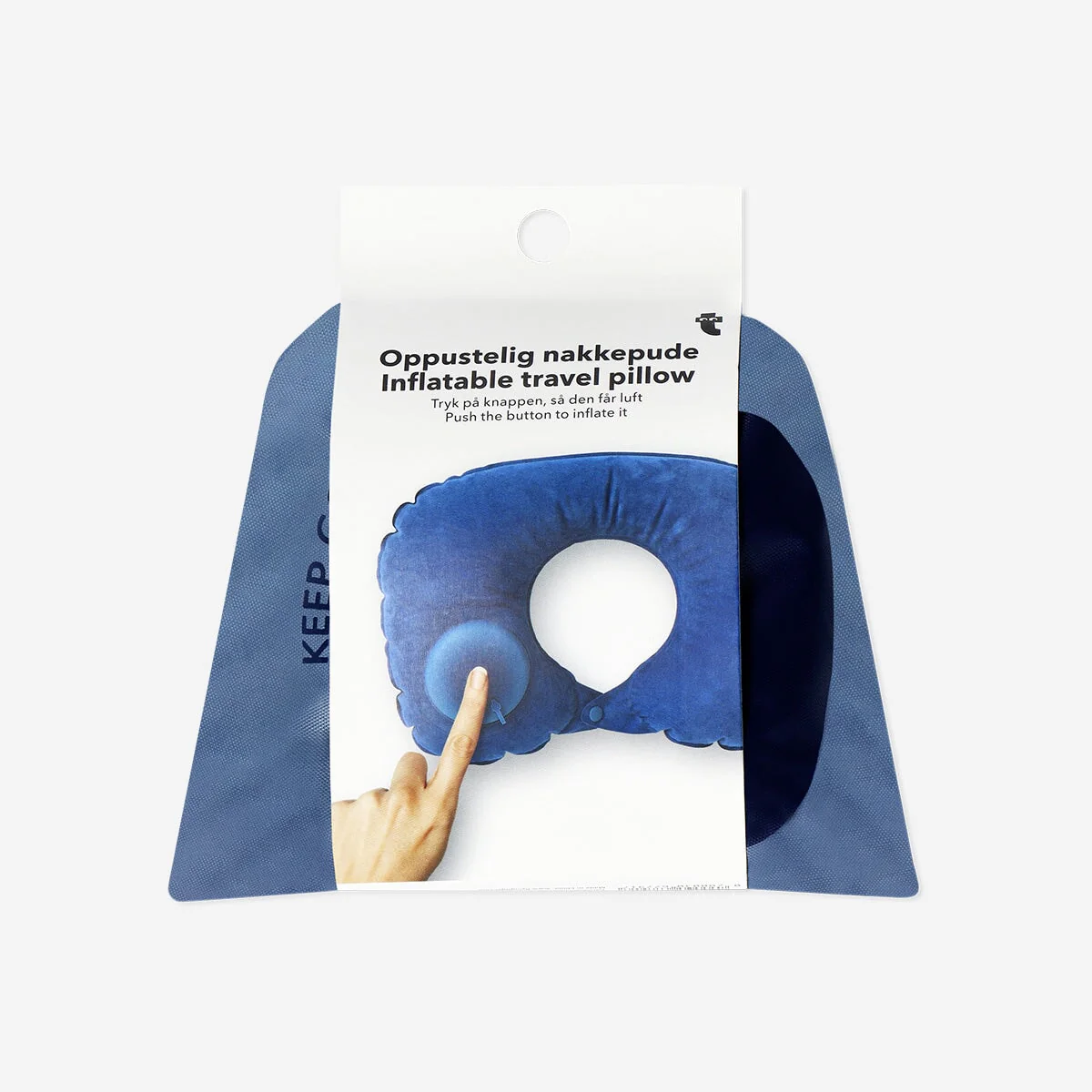 Inflatable travel pillow in drawstring bag - Image 3