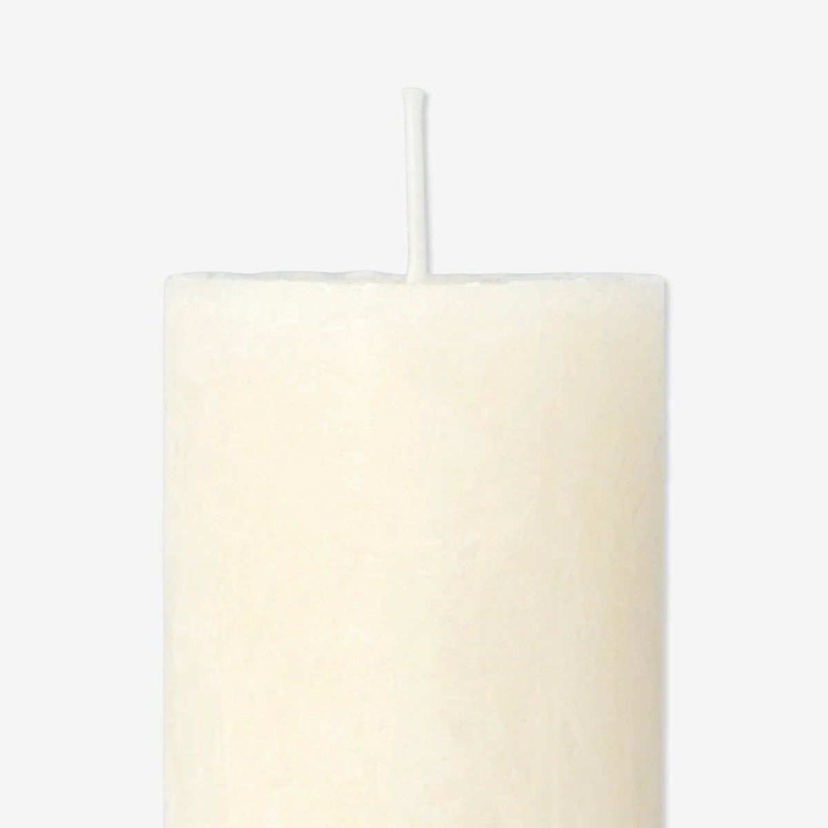 Ivory White Rustic Pillar Candle - 12 cm - Image 3