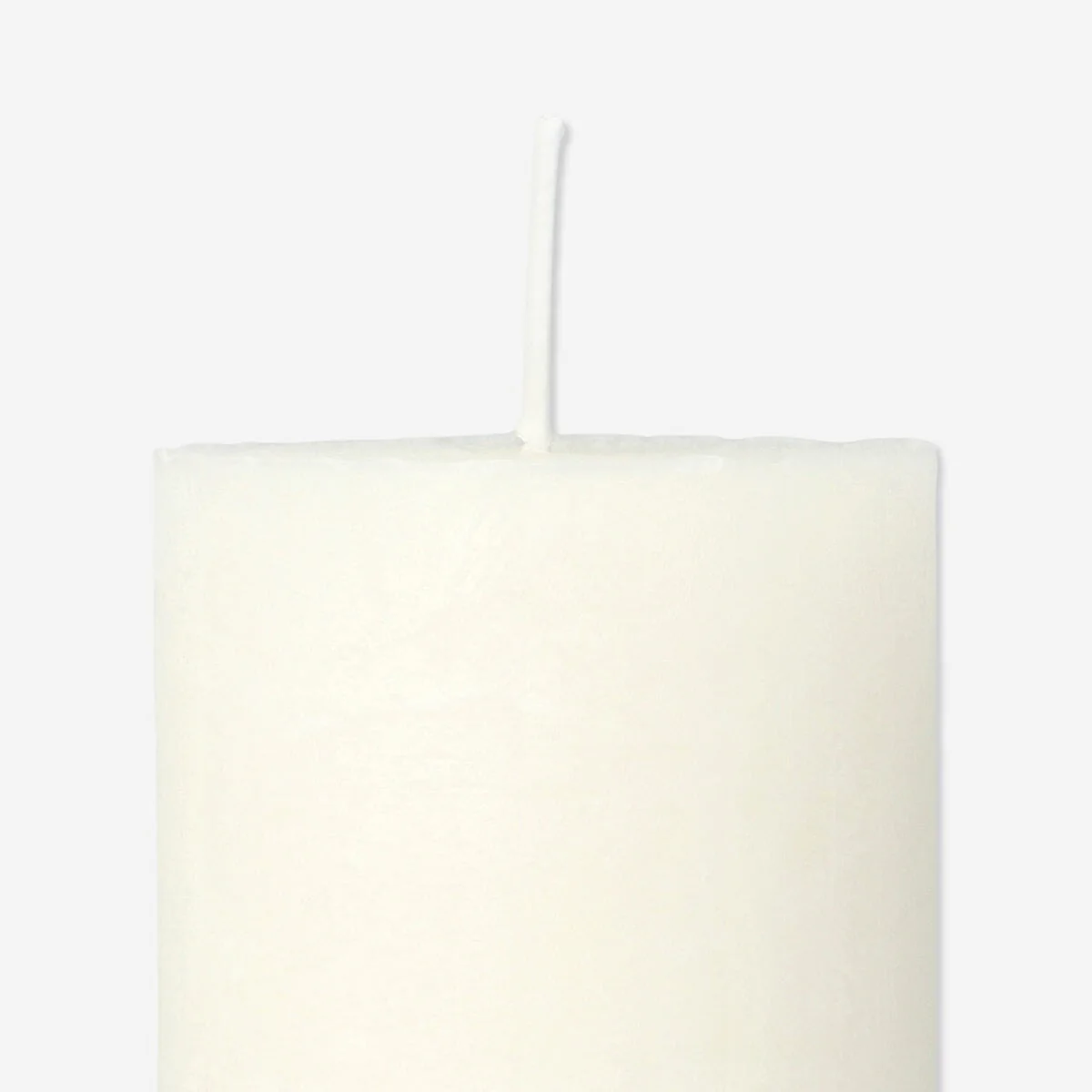 Ivory White Rustic Pillar Candle - 8 cm - Image 3