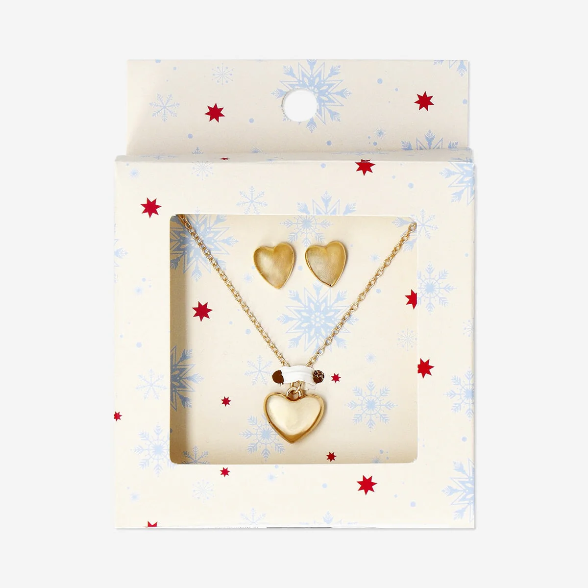 Jewellery set - Gold star earrings and necklace