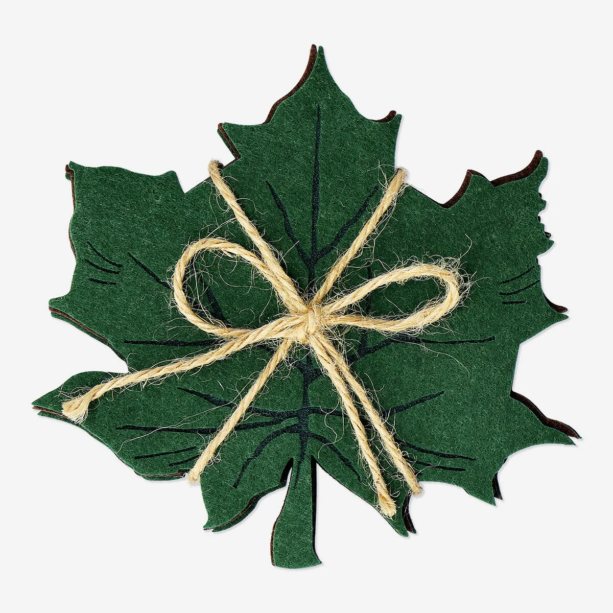 Leaf-Shaped Felt Coasters - 4 pcs - Image 3