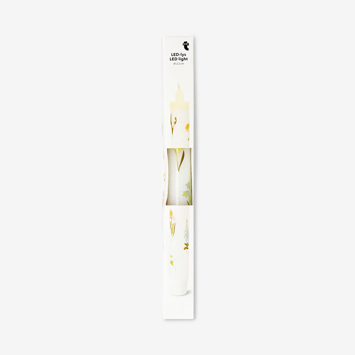 LED dinner candle with flower print - 24 cm - Image 3