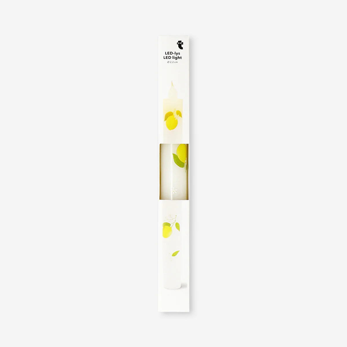 LED dinner candle with lemon print - 24 cm - Image 3