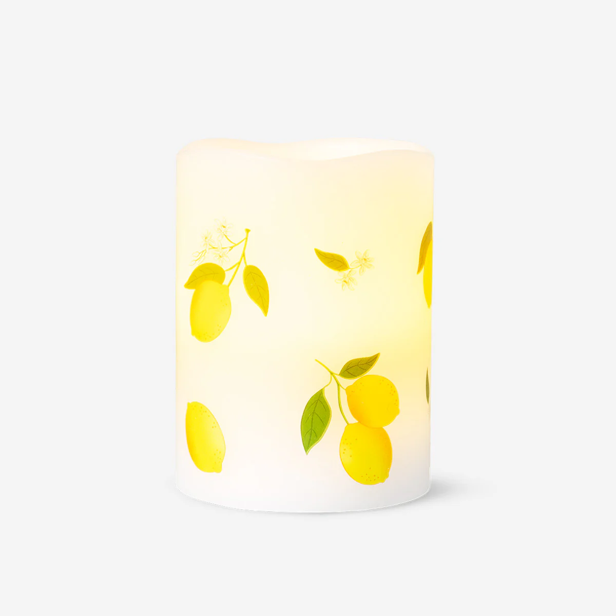 CL LED pillar candle lemon print