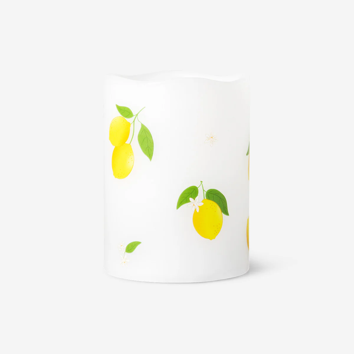LED pillar candle with lemon print - 10 cm - Image 2