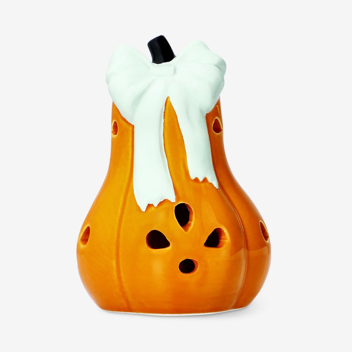Luminous pumpkin with bow - 14 cm