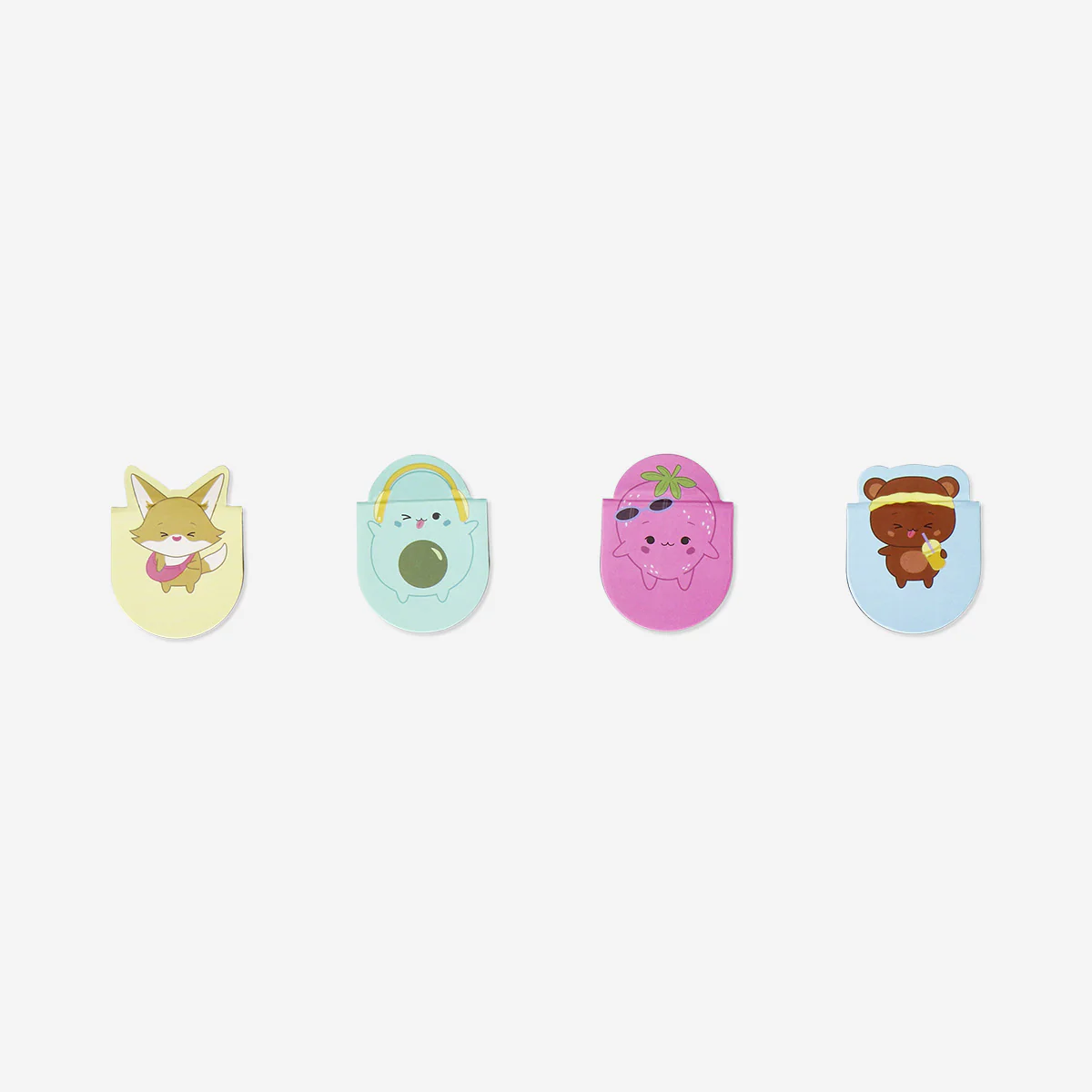 Magnetic bookmarks with fruits and animals - 4 pcs