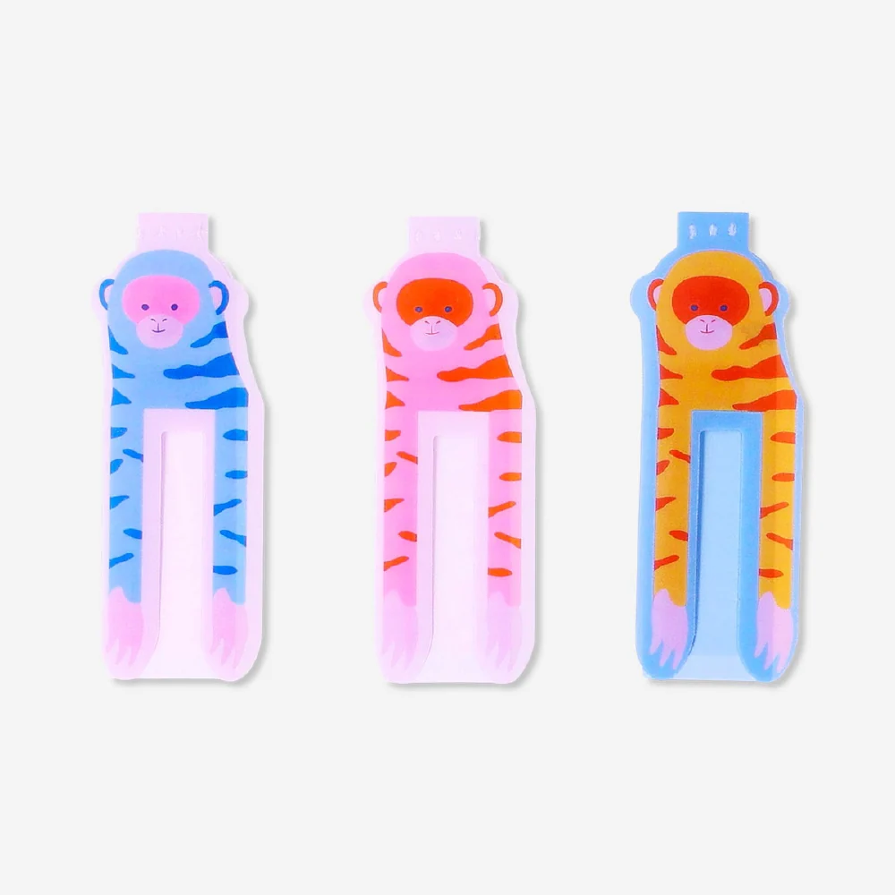 Magnetic bookmarks with monkeys - 3 pcs