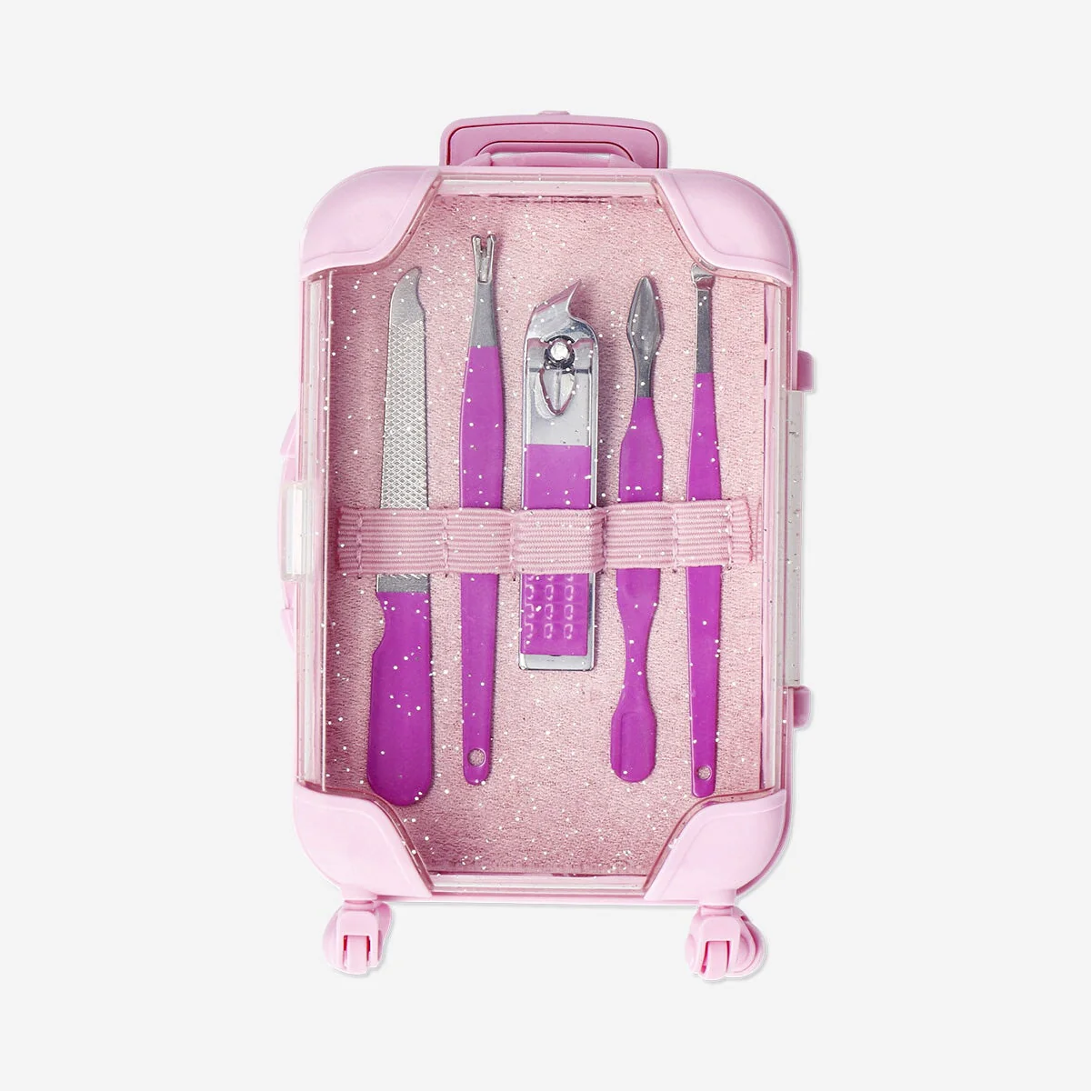 Pink manicure and pedicure set in suitcase - Image 3