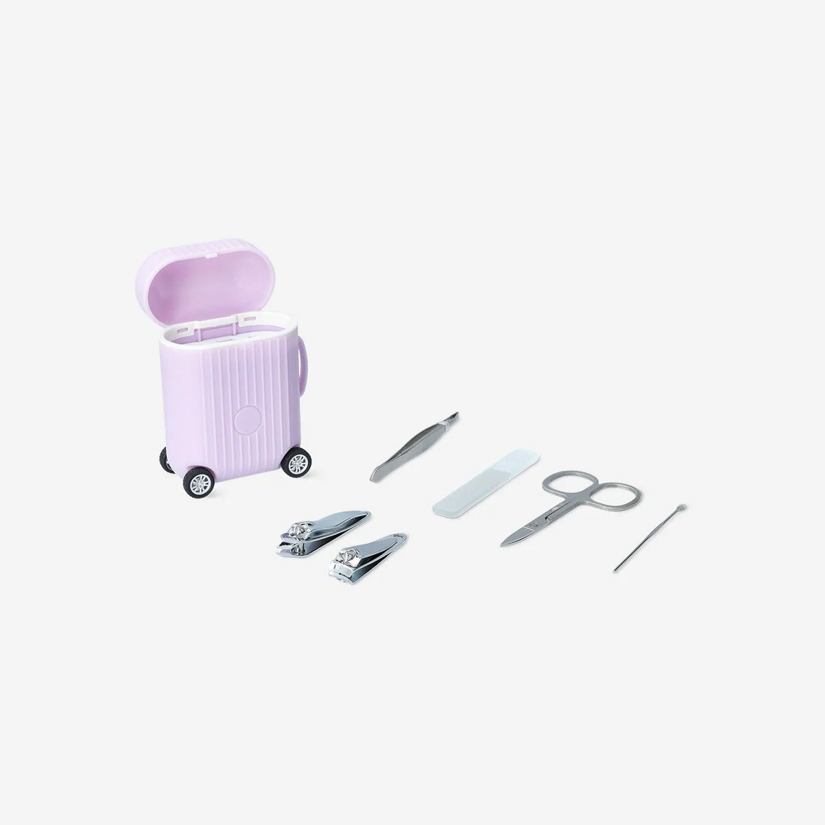 Manicure and pedicure set in purple trolley - 6 pcs - Image 3