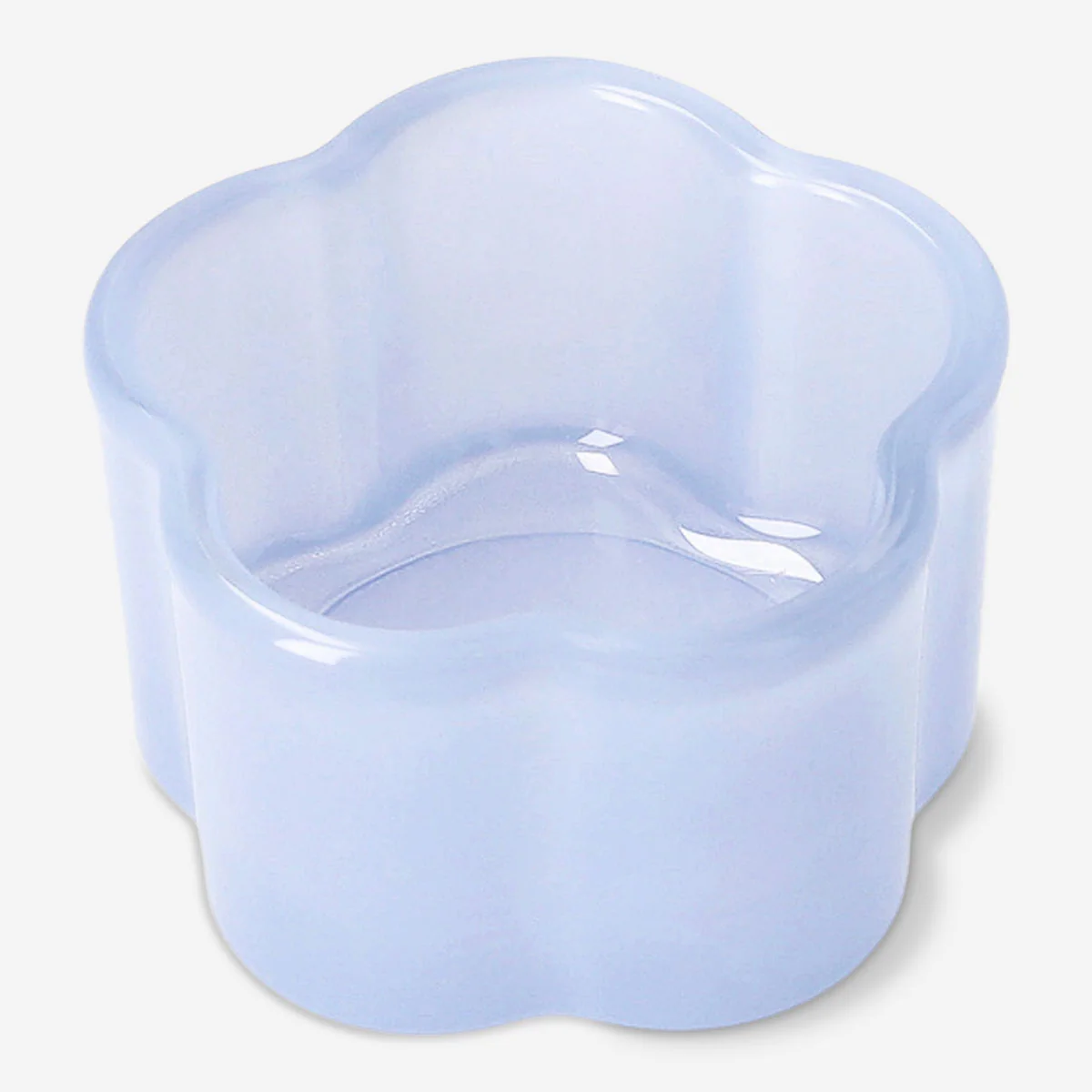 Milky blue glass tealight holder - Image 2