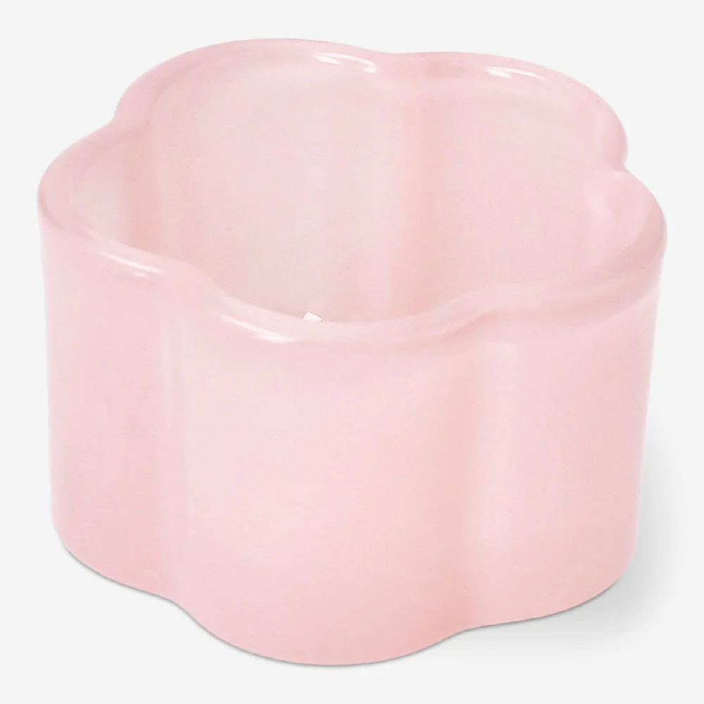 Milky pink glass tealight holder - Image 3