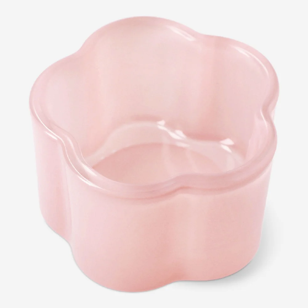 Milky pink glass tealight holder - Image 5