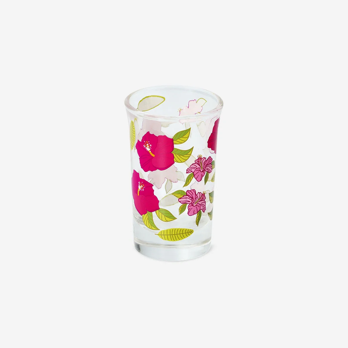 Mini drinking glass with tropical print