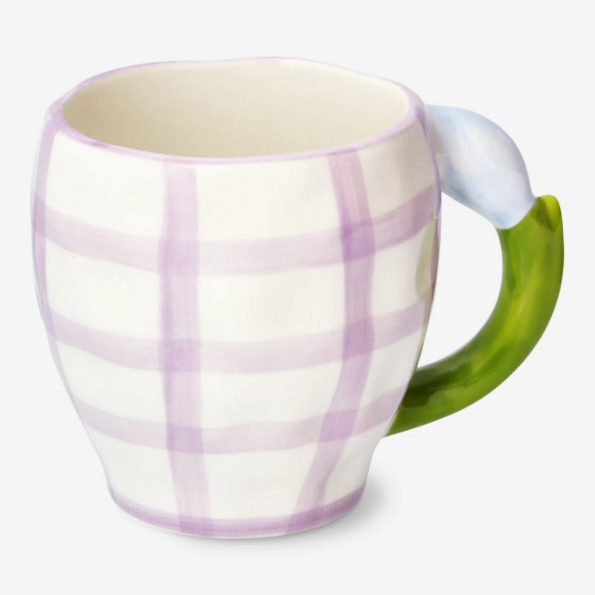 Mug with flower handle and checks - 450 ml - Image 2