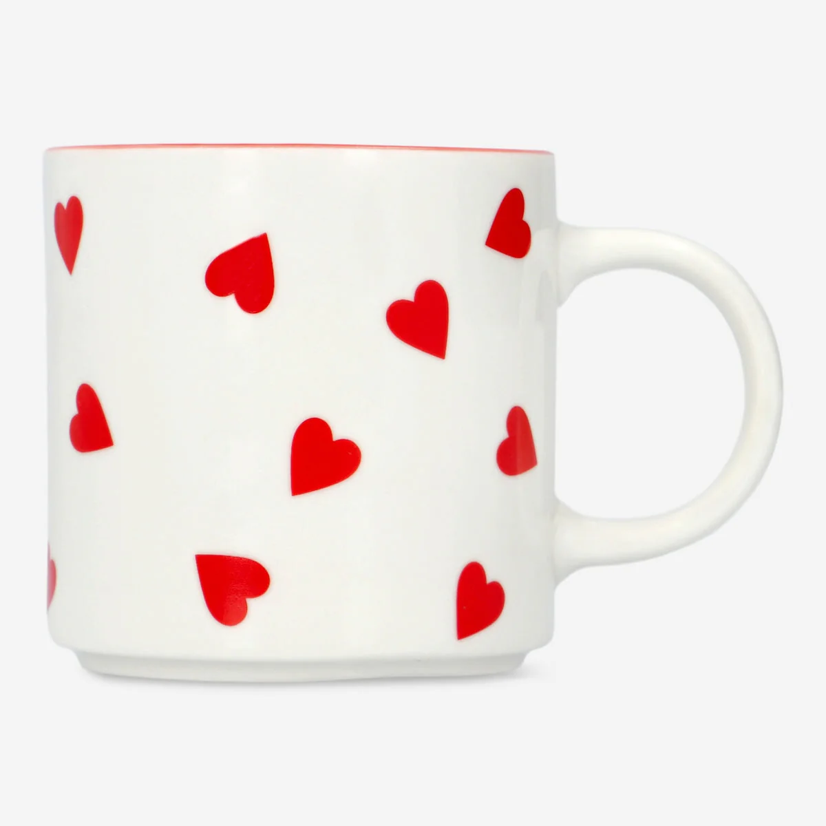 Mug with red hearts and red inside - 350 ml - Image 2