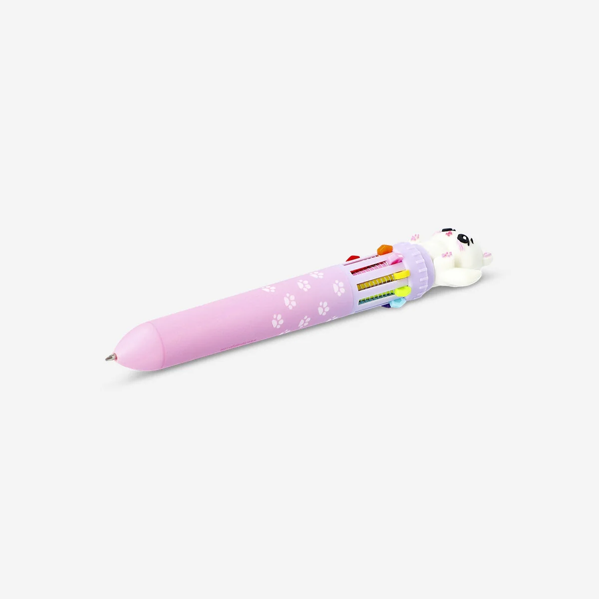 Multi-coloured ballpoint pen with cat topper - Image 2