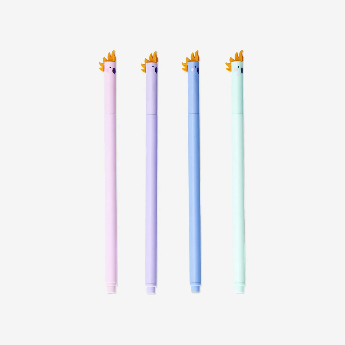 Multi-coloured gel ink pens with parrot topper - 4 pcs - Image 2