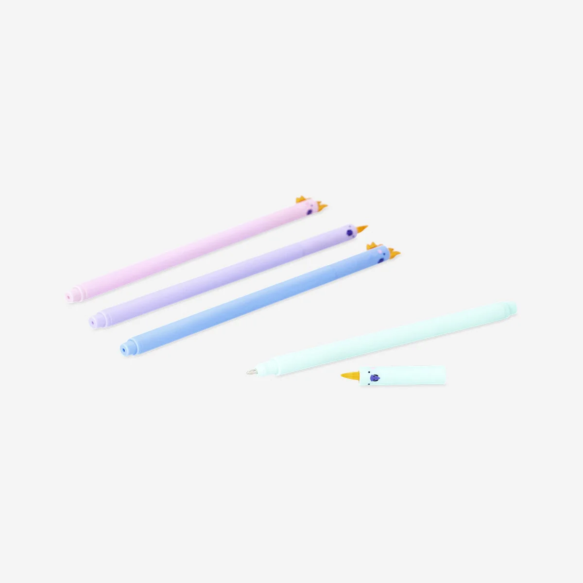 Multi-coloured gel ink pens with parrot topper - 4 pcs - Image 3
