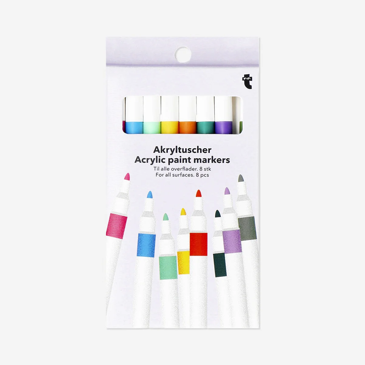Multi surface acrylic markers - 8 pcs - Image 2