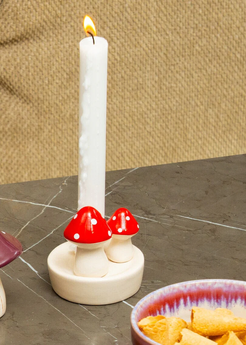 Mushroom candle holder