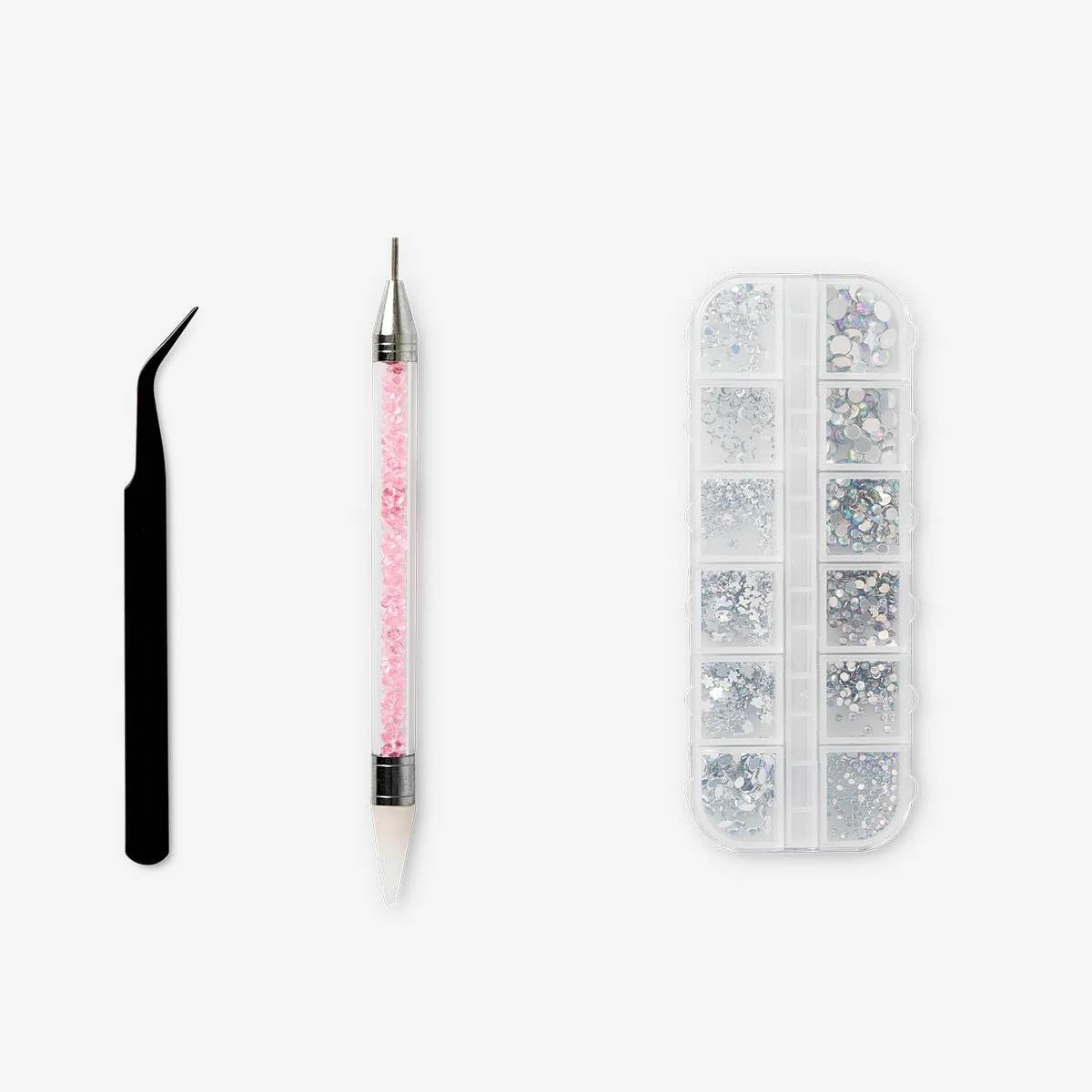 Nail decorating kit with rhinestones and applicator - Image 2