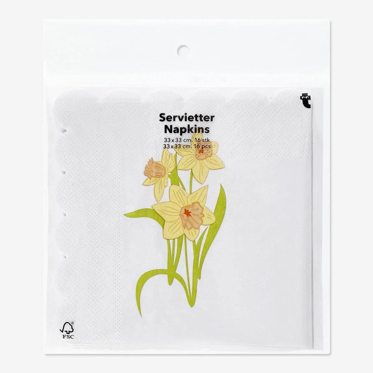 Napkin with daffodils - 16 pcs - Image 3