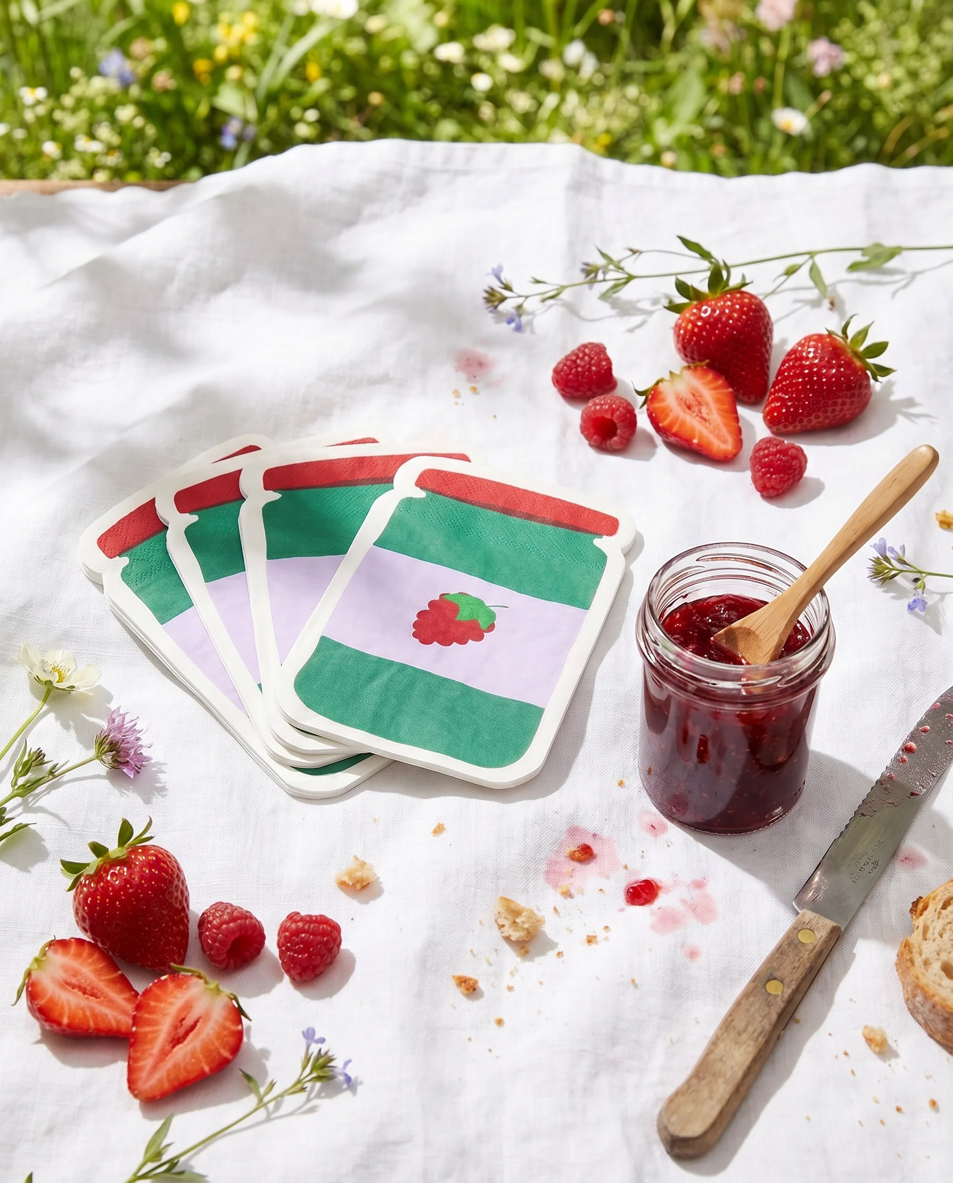 Napkins shaped as jam jar - 16 pcs