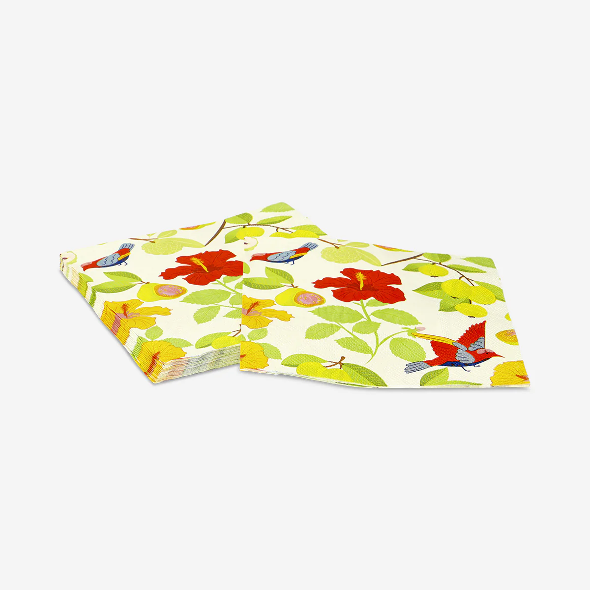 Napkins with birds and flowers - 16 pcs - Image 2