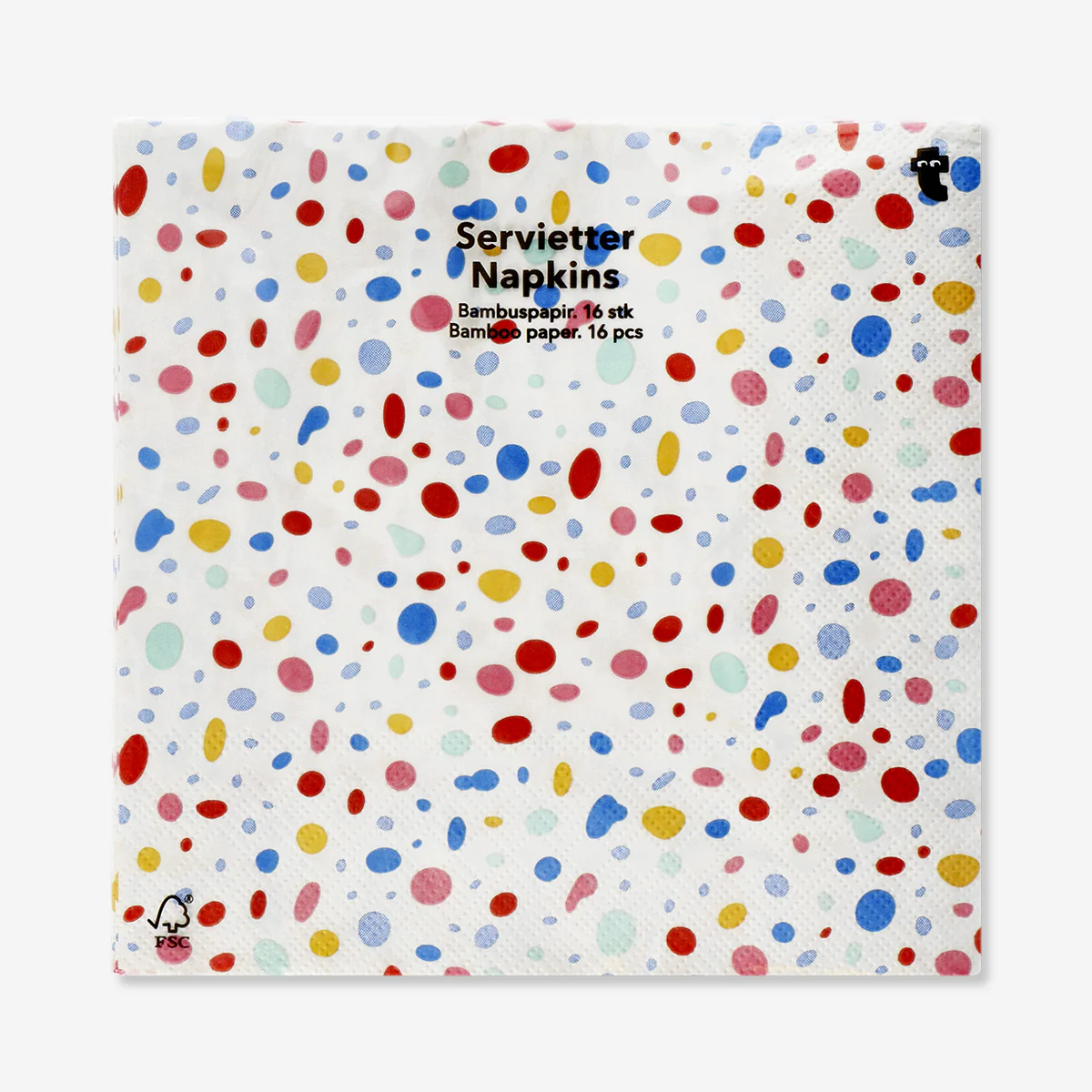 Napkins with colourful dots - 16 pcs