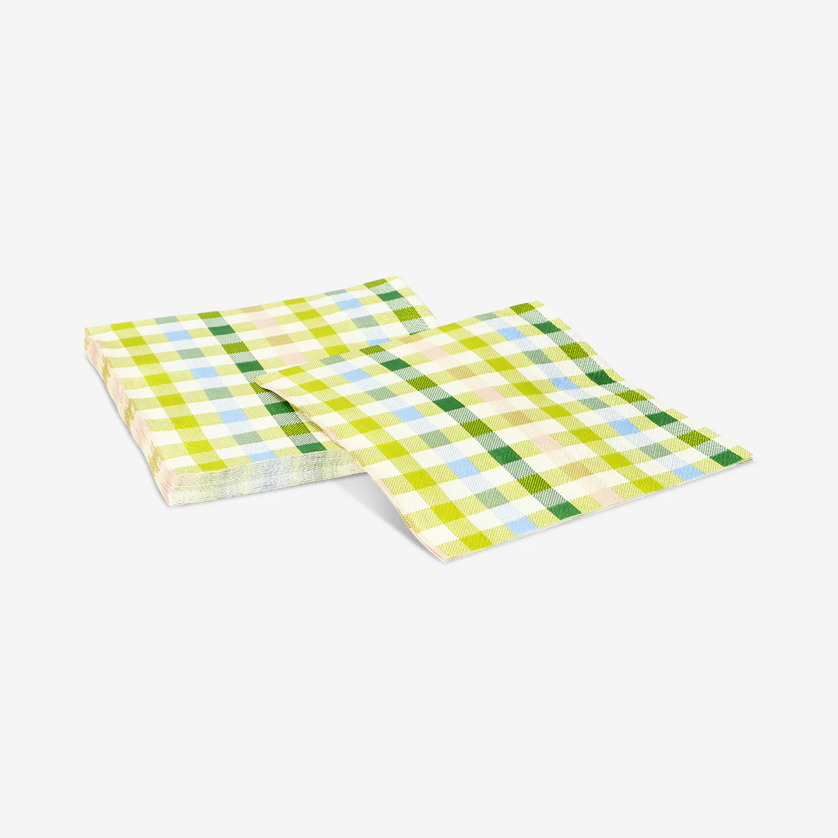 Napkins with green checks - 16 pcs - Image 3