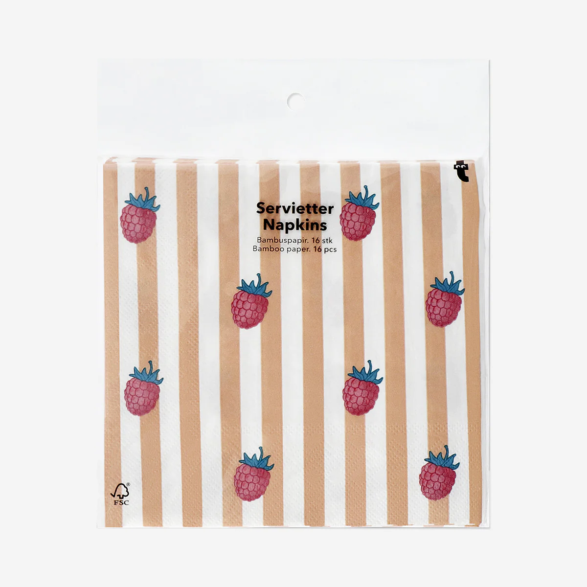Napkins with red berries - 16 pcs