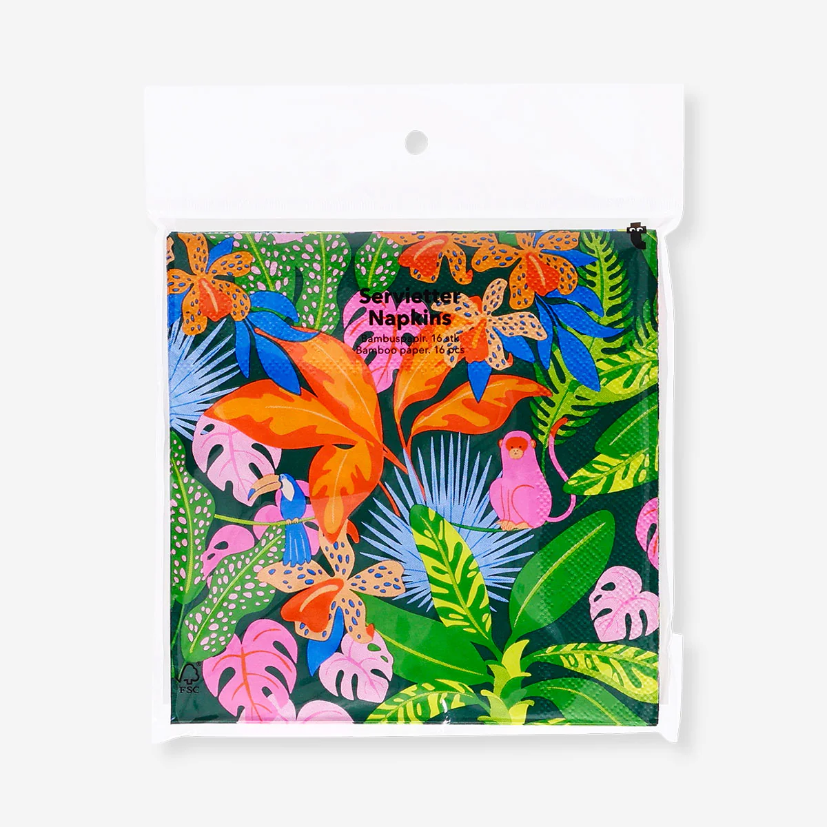Napkins with tropical print - 16 pcs