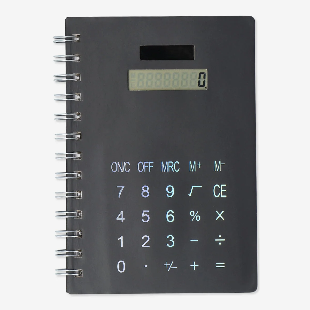 Notebook with calculator. Solar-powered