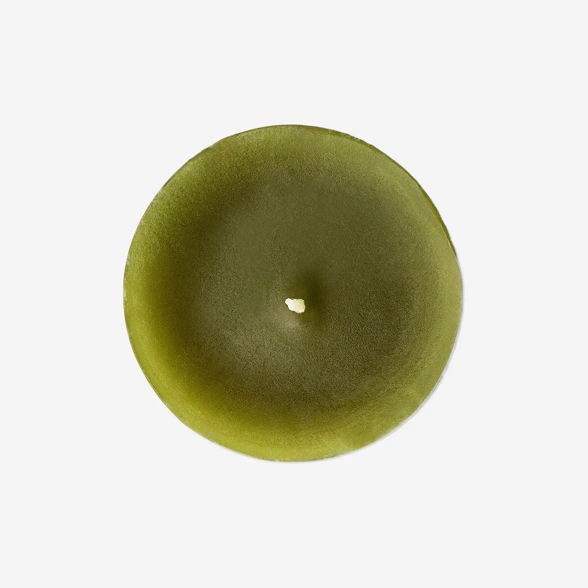Olive green pillar candle - 12 cm - Image 2