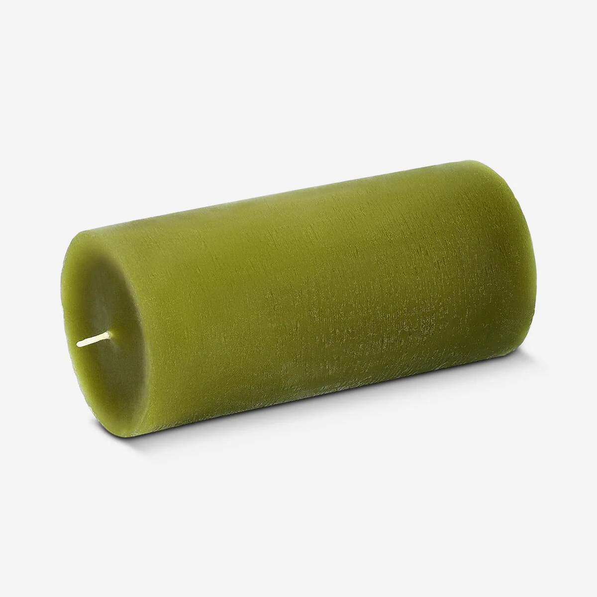 Olive green pillar candle - 12 cm - Image 3