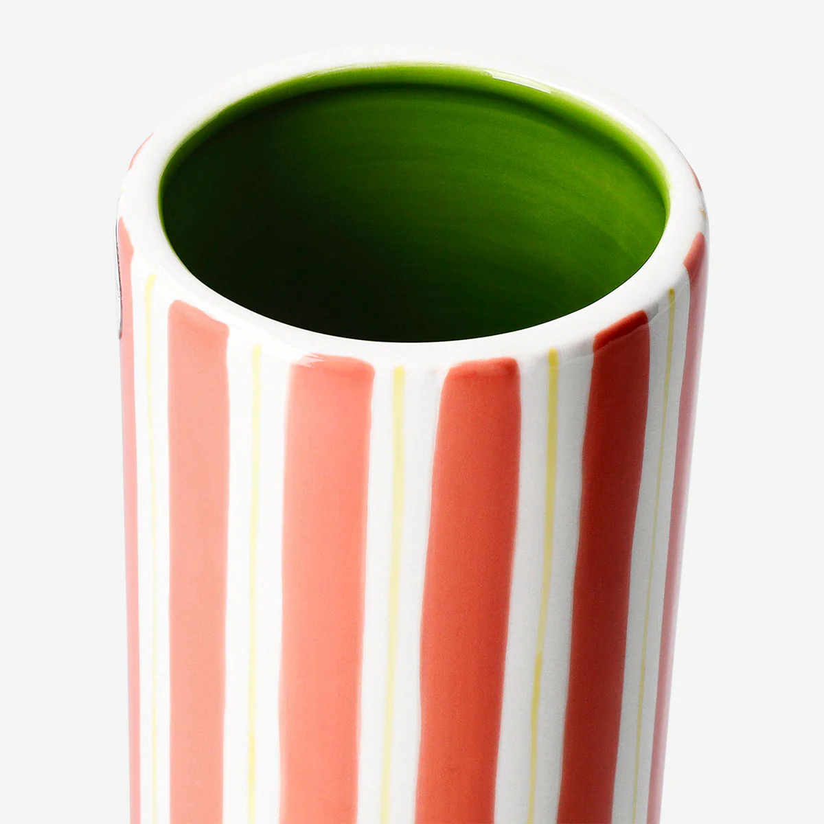 Orange striped vase - 20 cm - Image 4