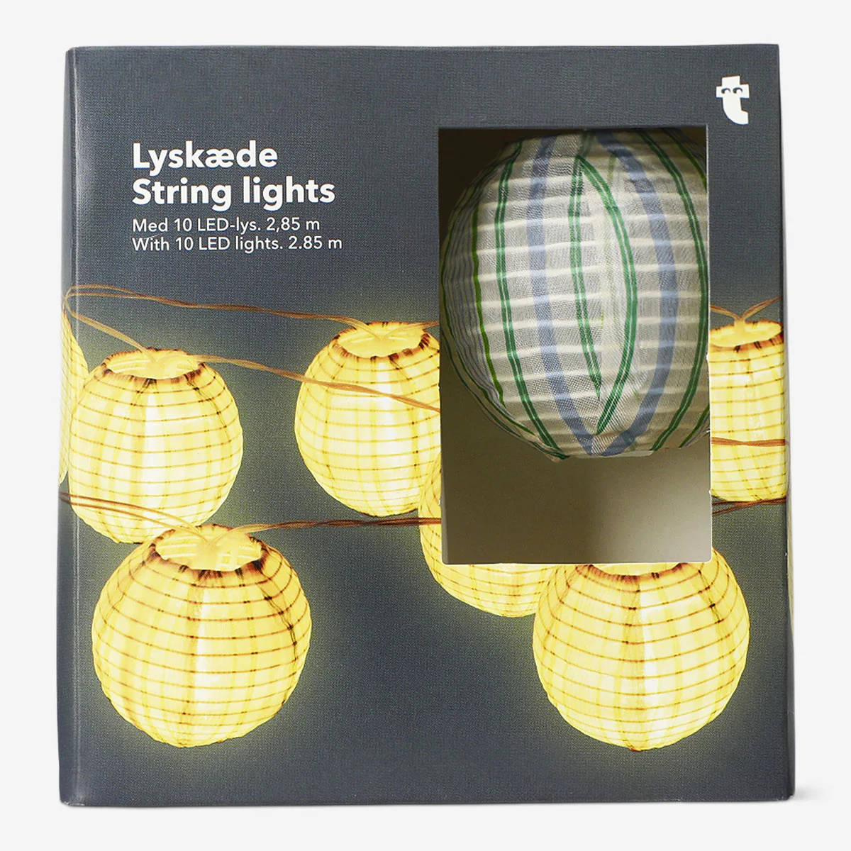 Outdoor string lights - Striped fabric balls - Image 2