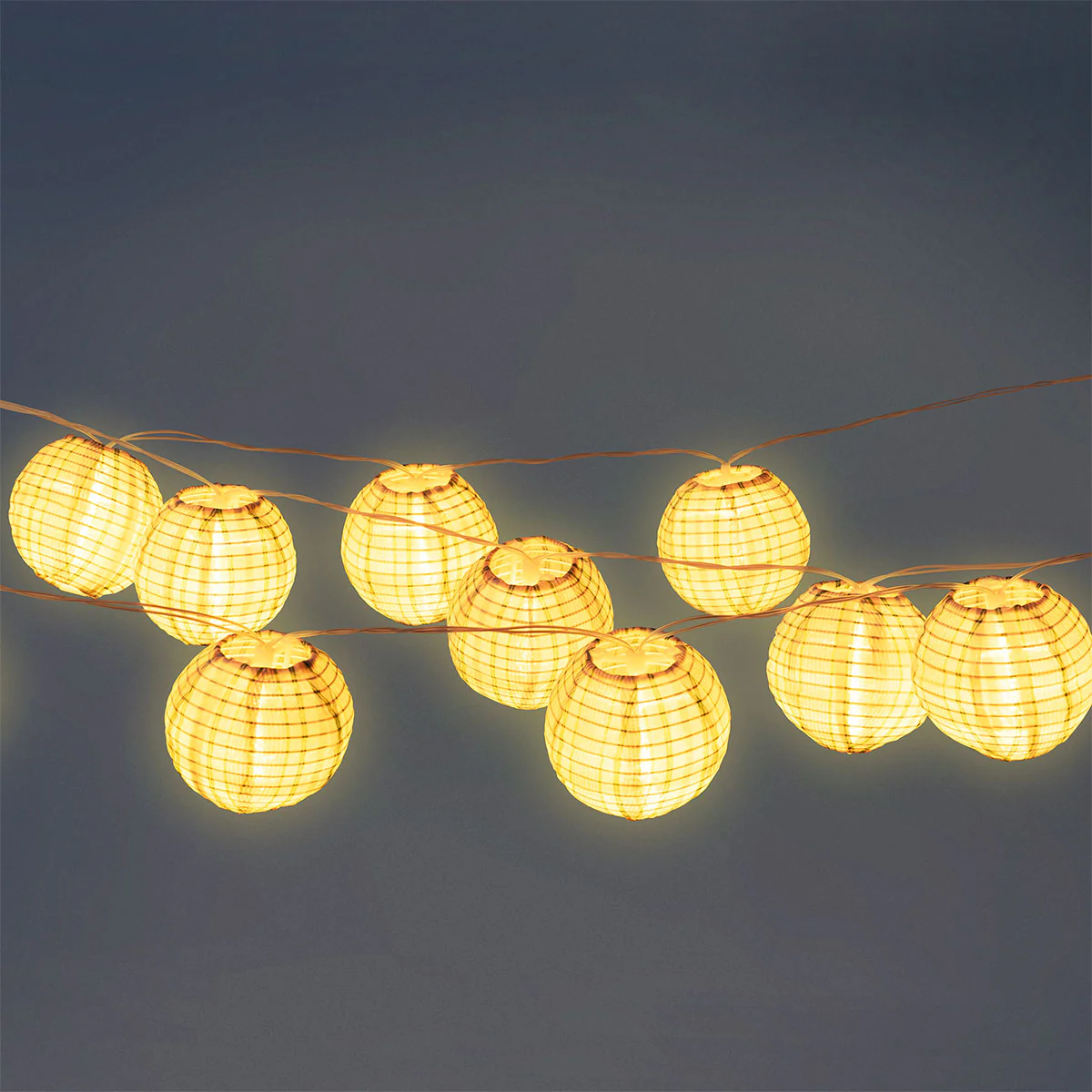 Outdoor string lights - Striped fabric balls - Image 4