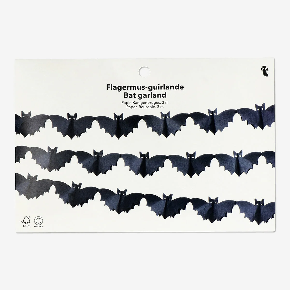 Paper bat garland - 300 cm - Image 3